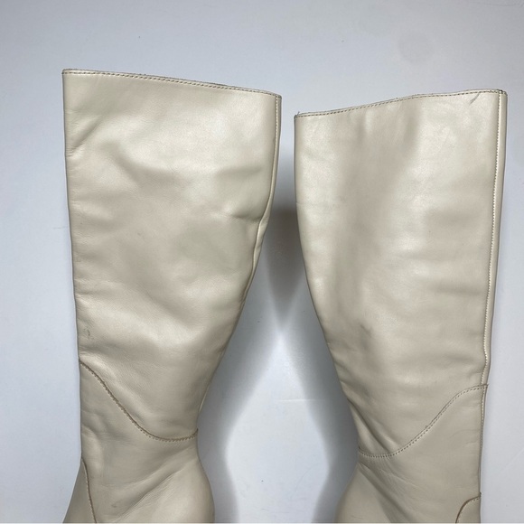 Dolce Vita Flin Ivory Leather Heeled Tall Boot 6 - Picture 11 of 16